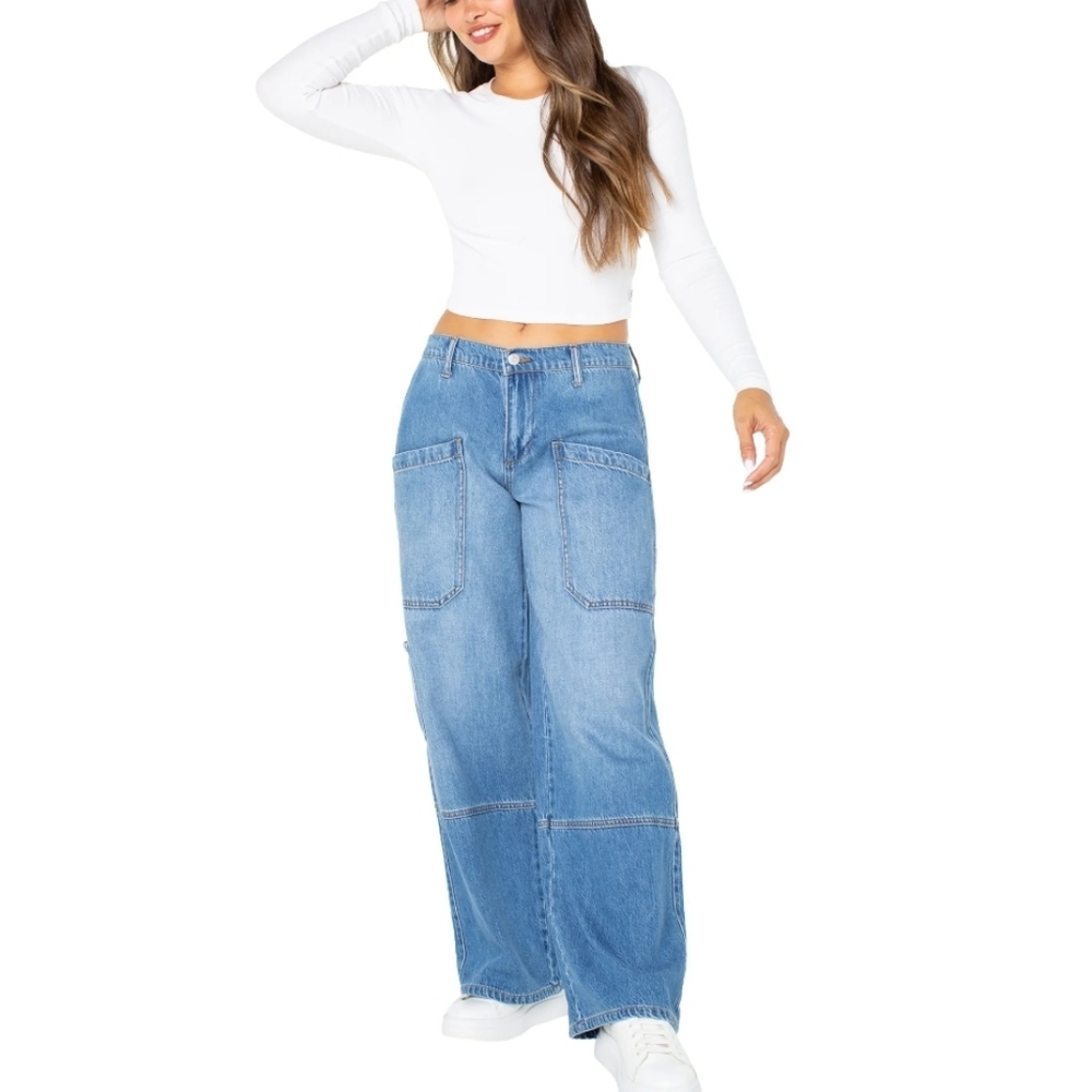 Celebrity Pink Women's and Women's Plus Wide Leg Gardener Jeans Size Small NWT